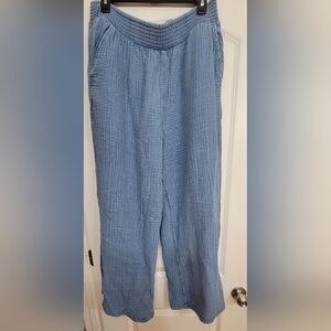 Aerie Gauzy High Waist Pants Blue XL